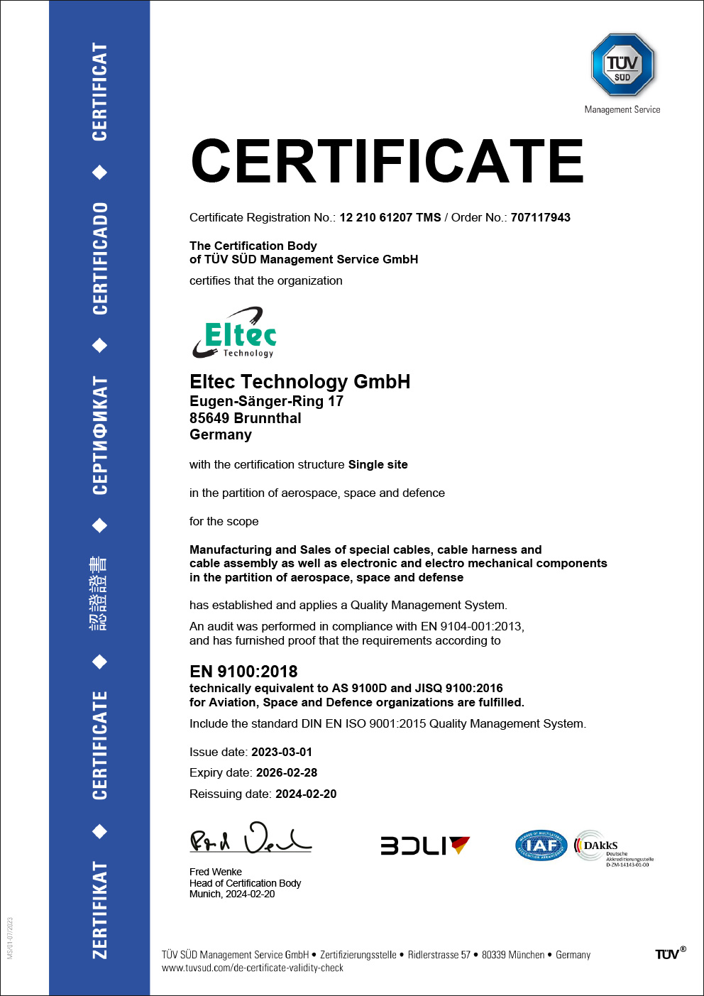 EN 9100 certified